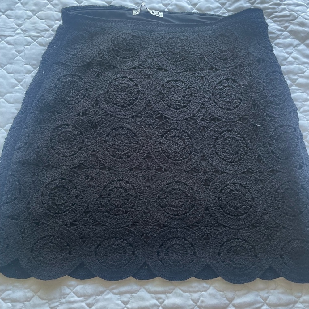 Abercrombie & Fitch Black Crochet Skirt